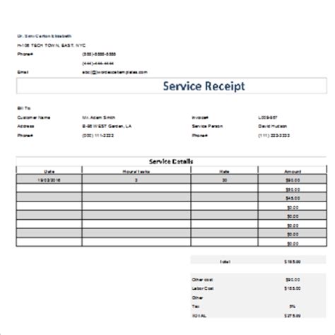 Dental Receipt Templates Free Pdf Excel Formats