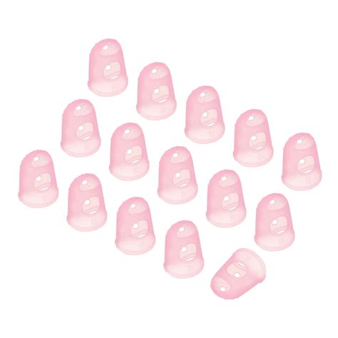 Uxcell Pink Silicone Finger Protectors Gloves Breathable Reusable