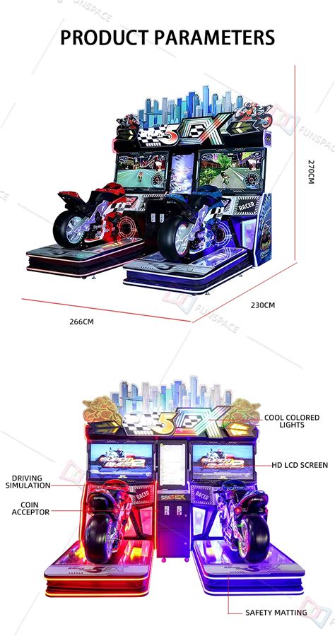 Indoor Motorcycle Driving Car Video Game Machine Coin Operated Arcade