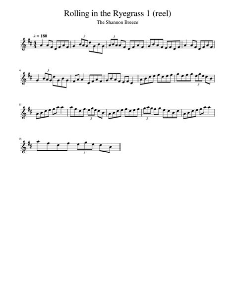 Rolling In The Ryegrass 1 Reel Sheet Music For Piano Solo