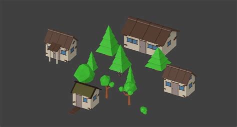 Game Ready Low Poly Village Assets Cgtrader