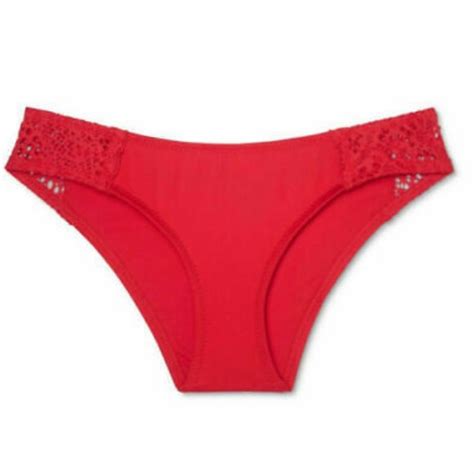 Mossimo Supply Co Swim Nwt Mossimo Sidetab Red Bikini Hipster Bottom L Poshmark