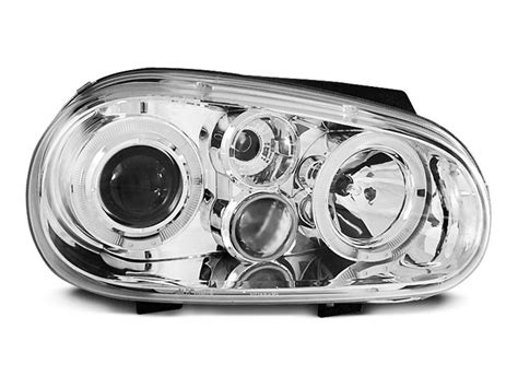 Paire De Feux Phares Vw Golf Angel Eyes Chrome