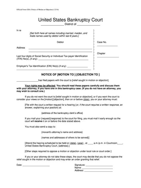 Notice Motion Objection Fill Out Sign Online Dochub