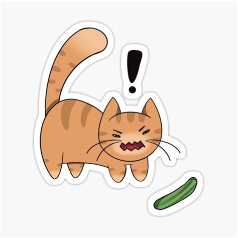 "Cat scared of cucumber " Sticker for Sale by beepbeepmeep | Redbubble