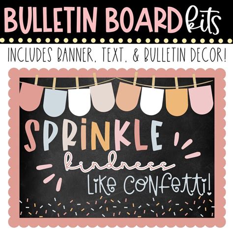 Bulletin Board Kit Sprinkle Kindness Like Confetti Positive Etsy