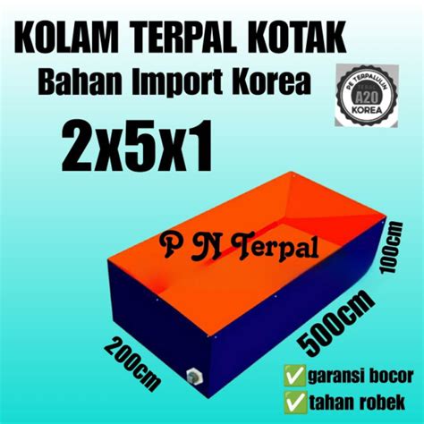 Jual Terpal Kolam Terpal Ikan Kotak A20 2x5x1 5x2x1 200x500x100