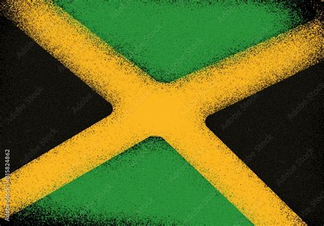 jamaican flag with spray paint Stock Illustration | Adobe Stock