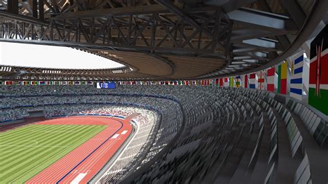 Tokyo National Olympic Stadium Football Field 3d Model 199 Max Obj