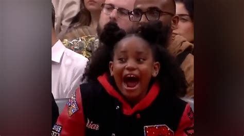 Video Demar Derozan S Daughter Goes Viral For Screaming During Free Throws Abc News