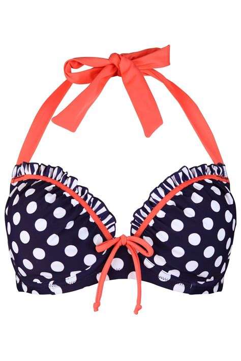 Sea Breeze Lightly Padded Halter Underwired Bikini Top In Navycoral