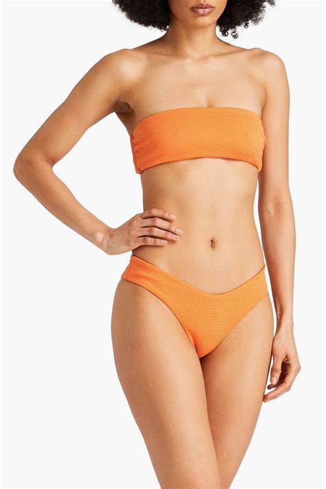 MARA HOFFMAN Cece Ribbed Low Rise Bikini Briefs THE OUTNET