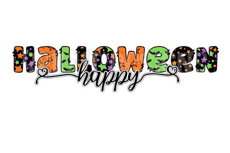 Happy Halloween Word Art Graphic 300 Dpi Graphic by Bright Star Crafts ...