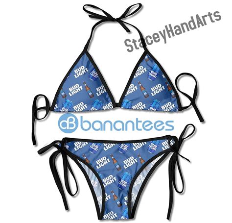 Bud Light Cans Waisted String Bikini Summer Set Gift For Busch Latte Fans Banantees