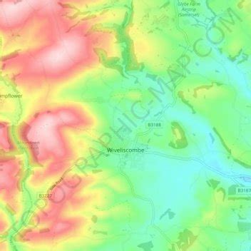 Wiveliscombe topographic map, elevation, terrain