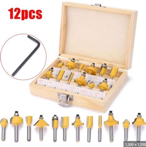 Promo Mata Profil Router Bit Bits Trimmer Set 12pcs 1 4 Kotak Box Sets