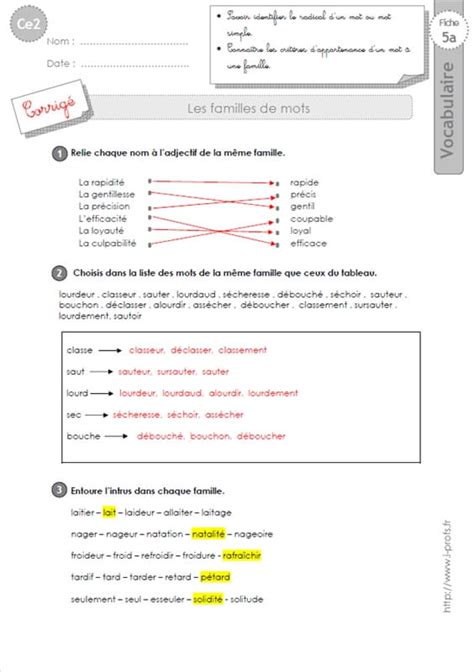 Ce Les Familles De Mots Exercices 2904 The Best Porn Website