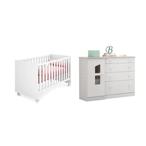 Berço Mini Cama Americano E Cômoda Sapateira Branco Qmovi Leroy Merlin