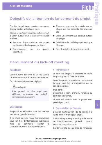 Réussir ses réunions de lancement Fiche pratique pdf à télécharger