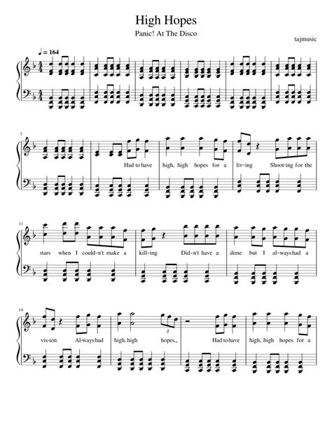 High Hopes Panic At The Disco Sheet Music For Piano Download Free In Pdf Or Midi