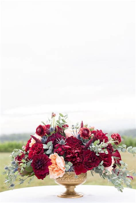 Elegant Fall Burgundy And Gold Wedding Ideas Deer Pearl Flowers