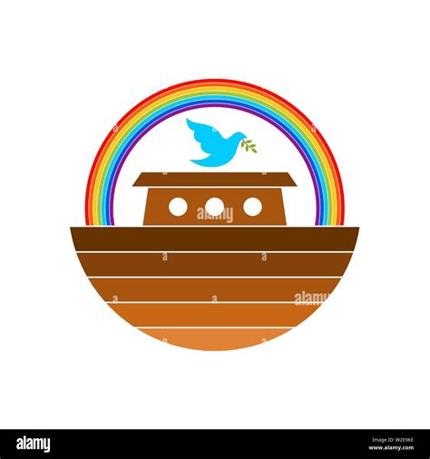 Logo Of Noahs Ark Rainbow A Symbol Of The Covenant Dove With A