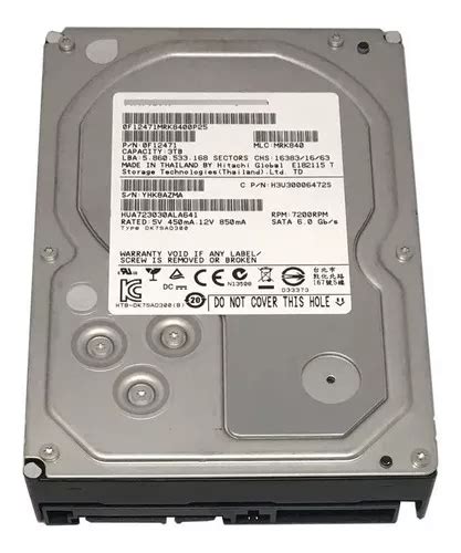 Disco Duro Hitachi 3 Tb Sata 3 7200 Rpm 3 5 Pulgadas Color Plateado