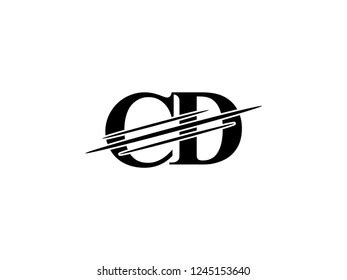 Monogram Logo Letter Od Sliced Black Stock Vector Royalty Free 1246054810