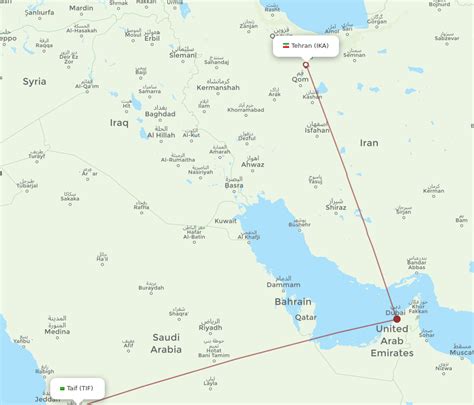 All Flight Routes From Taif To Tehran TIF To IKA Flight Routes