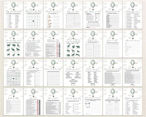 Editable Adventure Awaits Baby Shower Game Bundle Green Hot Etsy