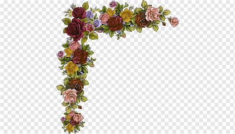 Rose Flower Corner Ornaments Png Pngwing