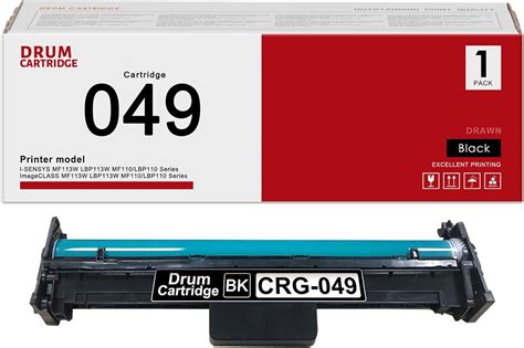 Amazon.com: 1-Pack CRG-049 Drum Cartridge Black: CRG049 Drum Unit ...
