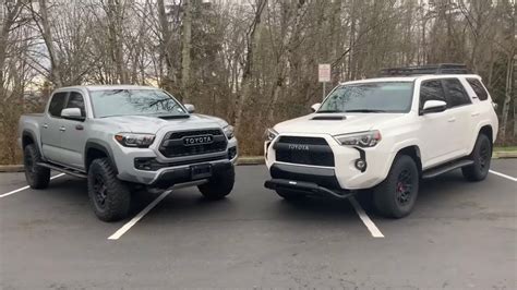 Side By Side Comparison Toyota Tacoma Trd Pro Versus 4runner Trd Pro Which One Is Best Youtube