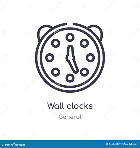 Wall Clocks Outline Icon Isolated Line Vector Illustration From