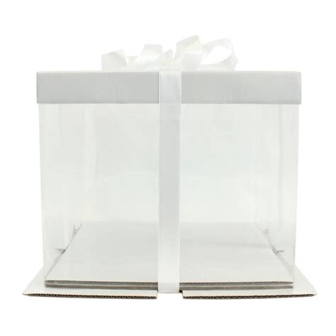 Transparent Cake Box White 30x30x25 Cm Smagukepti Lt