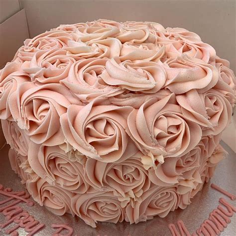 Primrose Bakery On Instagram “pastel Pink Rosette Cake 🌷🌷🌷 Primrosebakery Rosette Vanilla