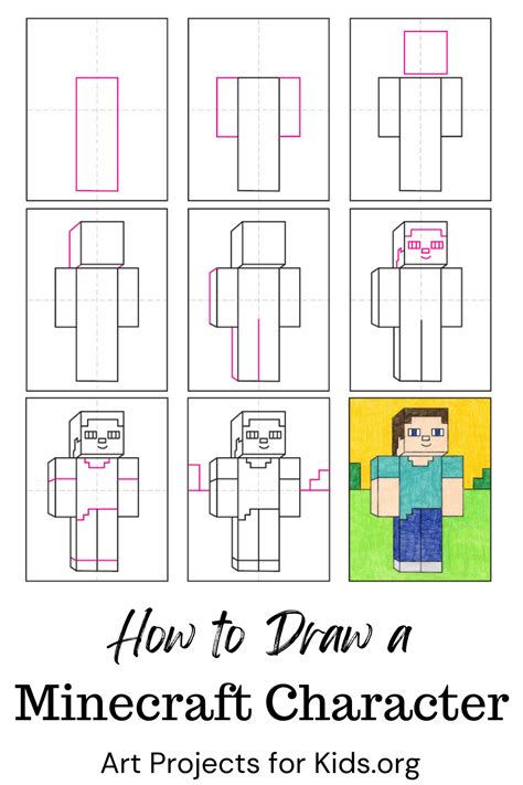 Learn How To Draw A Minecraft Character With An Easy Step By Step Pdf Tutorial Howtodraw