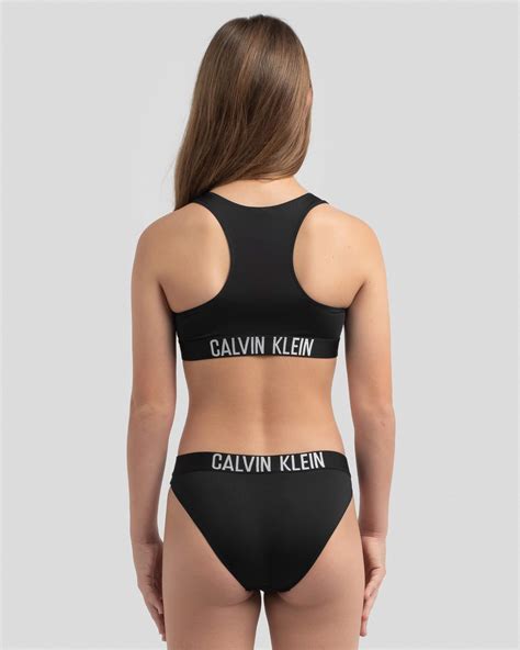 Shop Calvin Klein Girls Intense Power Bikini Set In Pvh Black Fast