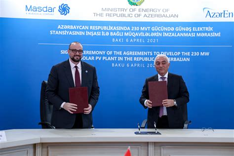 Agreements On Solar Power Plant Project With Capacity Of 230 Mw Were Signed With Masdar