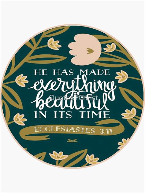 Ecclesiastes 3 11 Bible Verse Circle Sticker Sticker For Sale By Quotestchrist Redbubble