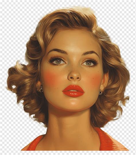 Retro Blonde Woman Portrait Png PNGWing