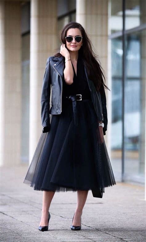 Space 46 Black Tulle Skirt Blogger Black Leather