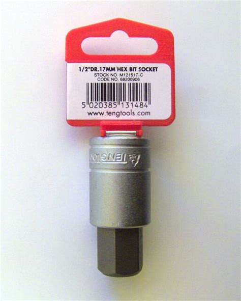 Teng M121517c Hex Bit Socket 17mm 12 Square Drive For Sale Online Ebay