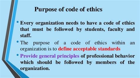 Code Of Ethics