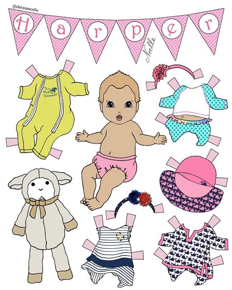 Baby Paper Doll Set Printable Paper Dolls Baby Shower Tdecor