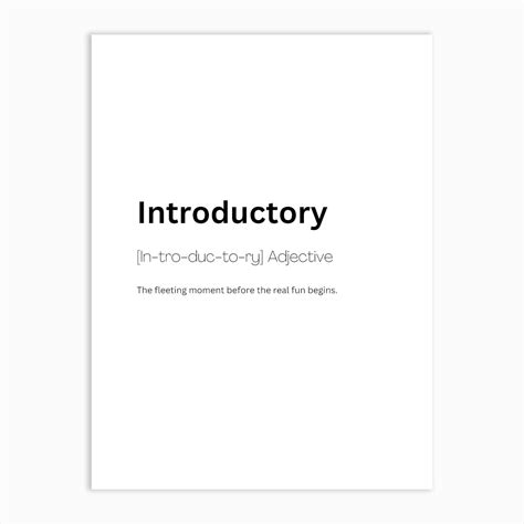 Introductory Definition Meaning Art Print by Kaigozen - Fy
