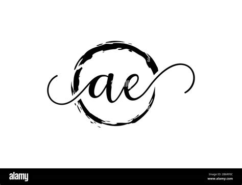 Initial Handwriting Logo Design With Brush Circle Handwritten Logo For