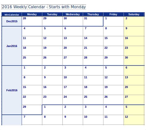 9 Microsoft Calendar Templates Download for Free | Sample Templates