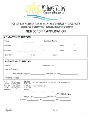 Fillable Online Revised Form Mohave Valley Chamber Of Commerce