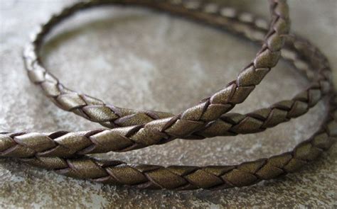 Mm Bronze Bolo Leather Cord Metallic Braided Round Lace High Quality